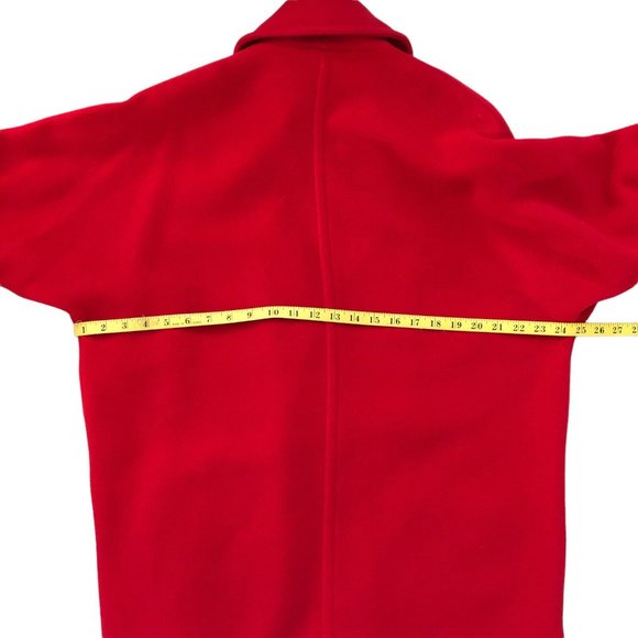 GY Pure New Wool Red Coat Jacket Double Breasted Italy Vintage Womens Size 6 EUC - Picture 11 of 13